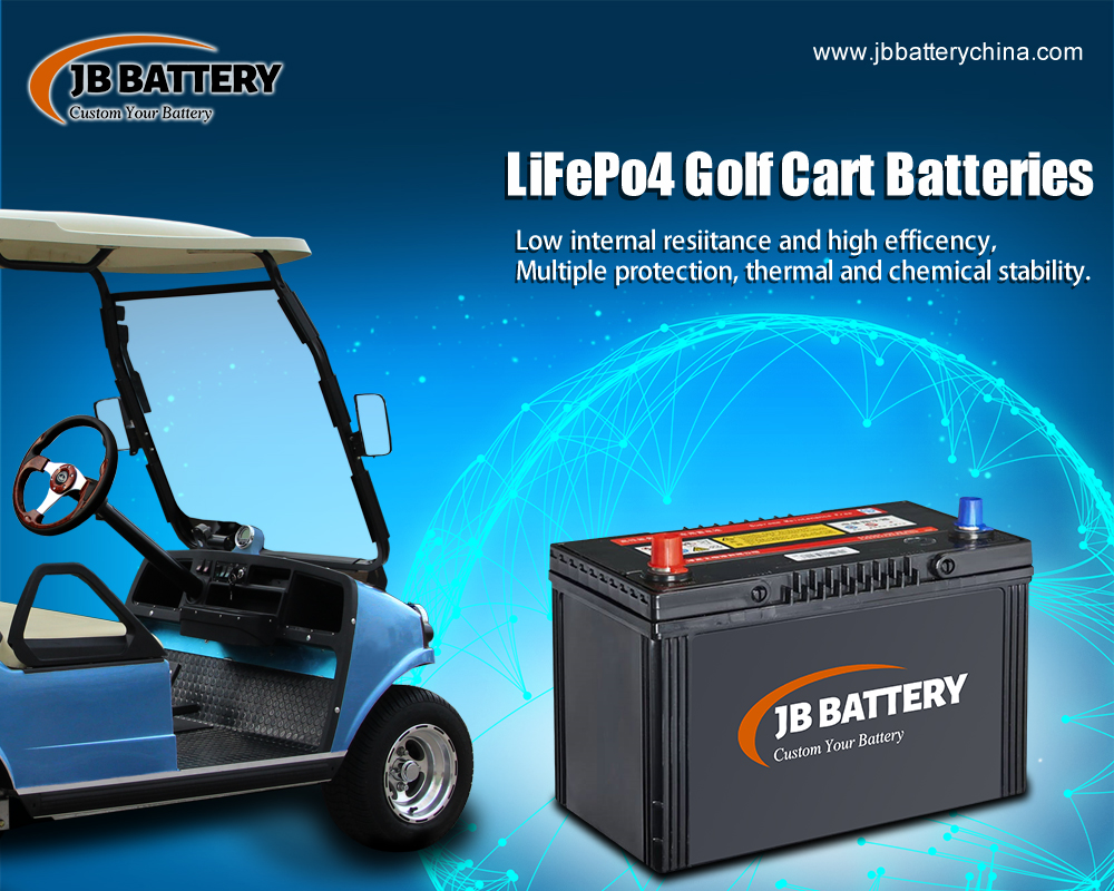 À l'intérieur d'une batterie typique de 48V lithium ion pour voiturette de golf